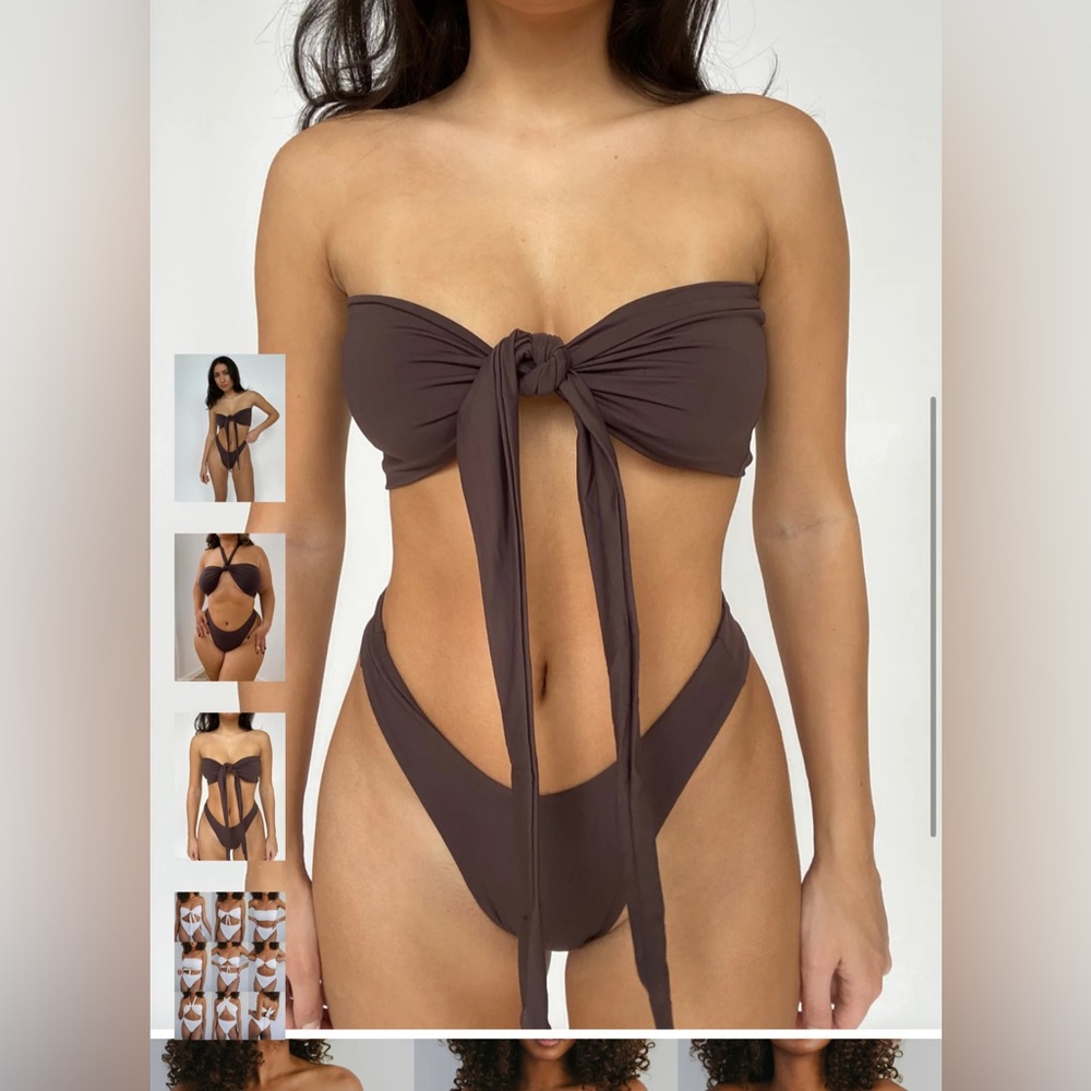 437 Leo Bikini Top - Espresso Brown - M